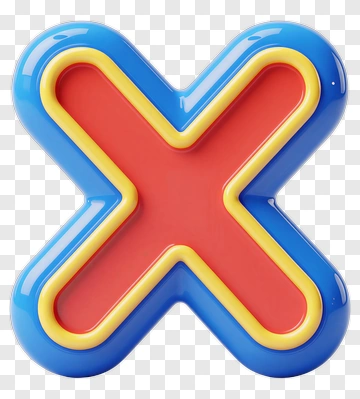 Colorful 3D X Shape PNG