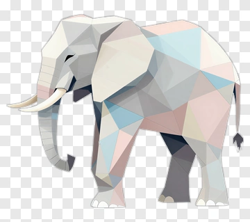 Geometric Elephant PNG