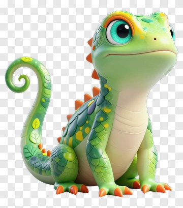 Cartoon Lizard Character PNG