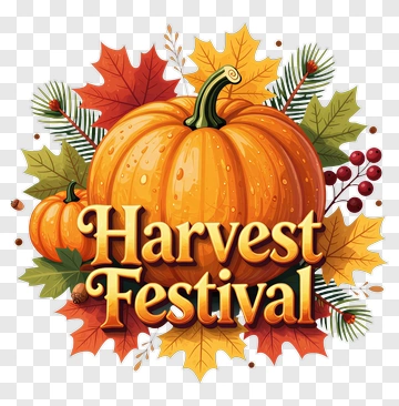 Harvest Festival With Pumpkins And Autumn Leaves PNG
