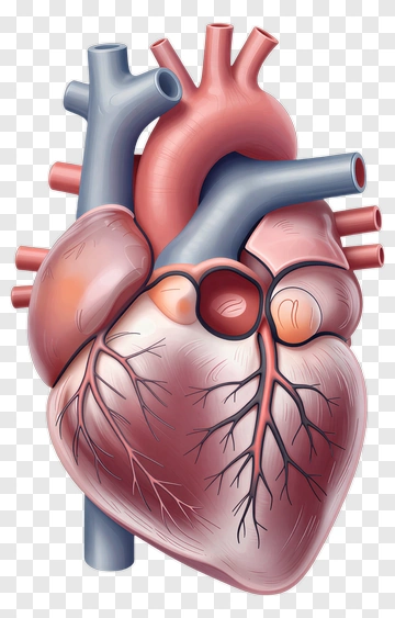 Realistic Human Heart Anatomy Illustration PNG