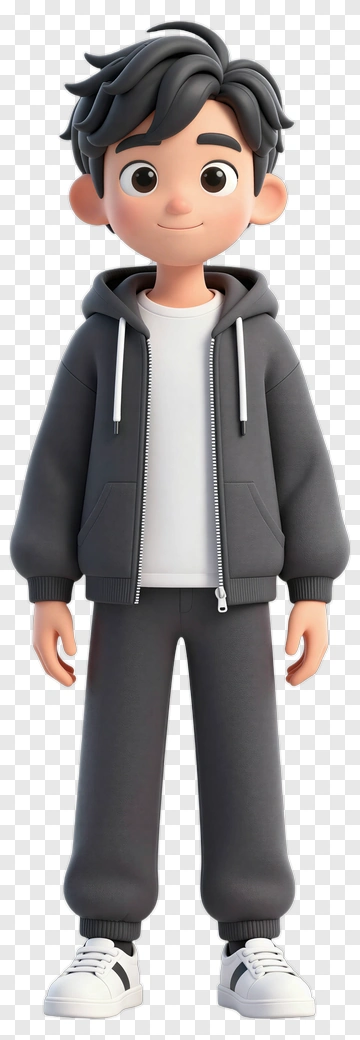 3D Boy In Casual Outfit PNG