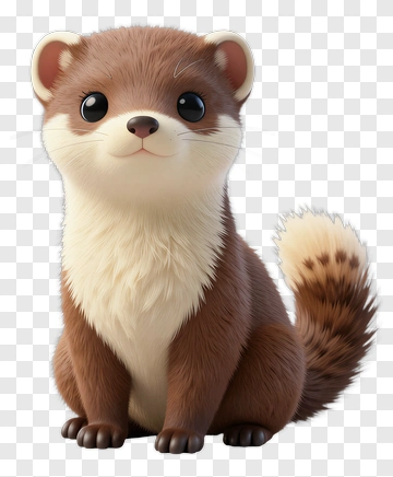 Cute Cartoon Ferret PNG