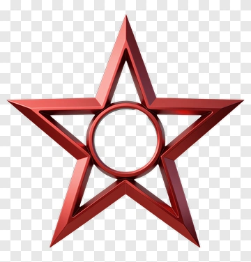 Red Star With Circular Center PNG
