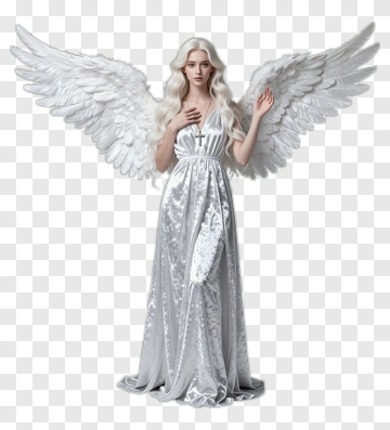 Angel Woman With White Wings PNG