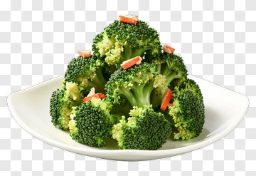 Broccoli With Red Pepper Pieces PNG