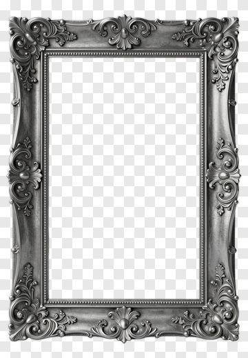 Ornate Silver Picture Frame PNG