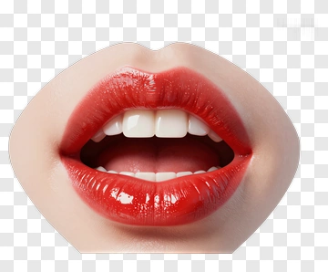 Open Lips With Red Lipstick PNG