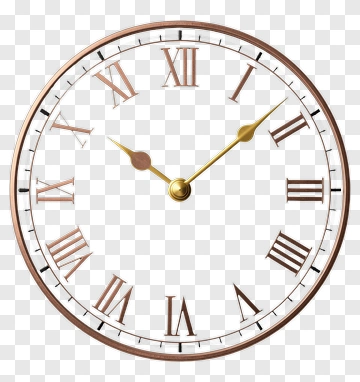 Wall Clock With Roman Numerals PNG
