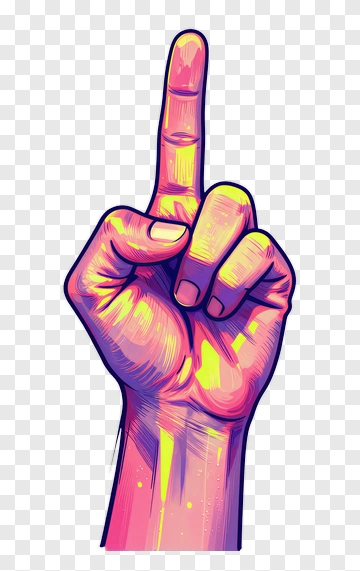 Colorful Hand Gesture PNG
