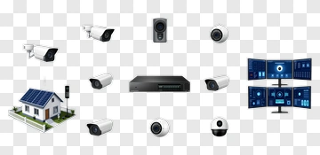 Home Security System With Cameras And Monitoring Station PNG