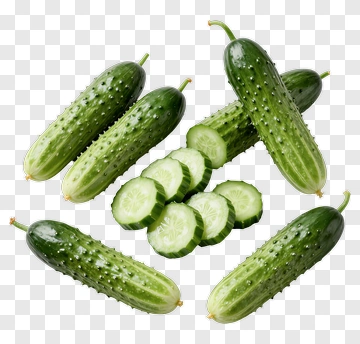 Fresh Cucumbers And Slices PNG