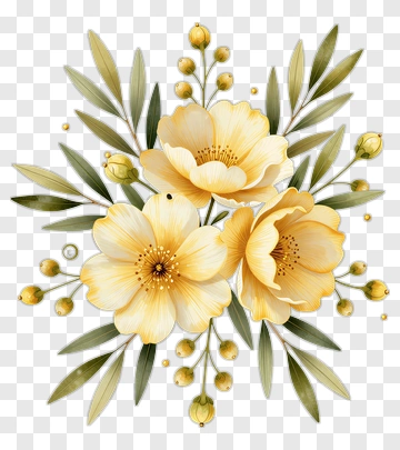 Yellow Floral Arrangement PNG