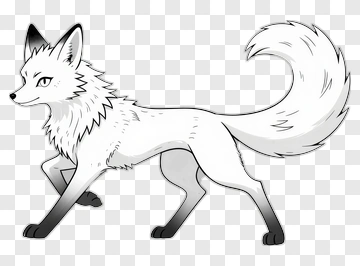 Cartoon Fox Walking PNG