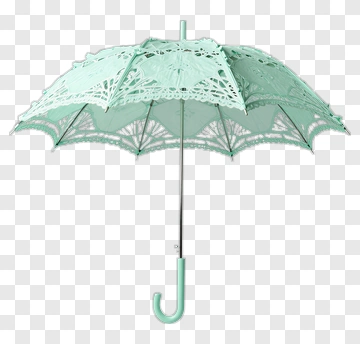 Lace-Trimmed Mint Umbrella PNG