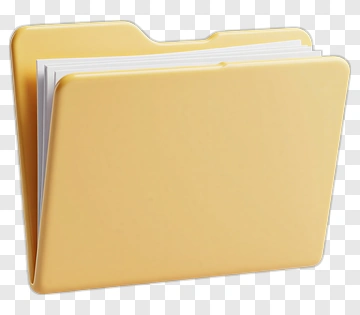 Yellow File Folder With Papers PNG