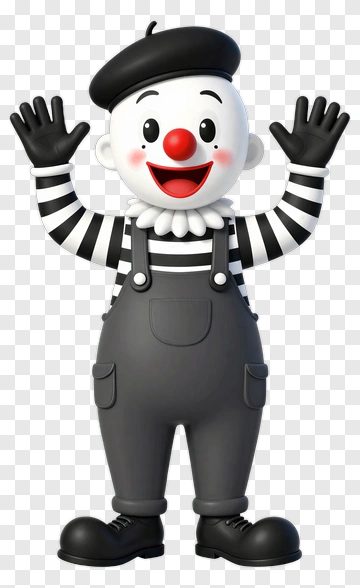 Cartoon Clown With Raised Hands PNG