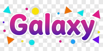 Colorful Galaxy Text Design PNG