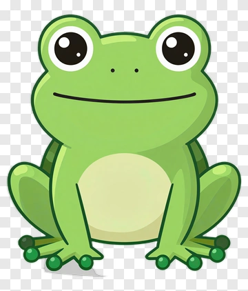 Cartoon Green Frog PNG