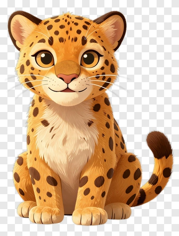 Cartoon Leopard Sitting PNG