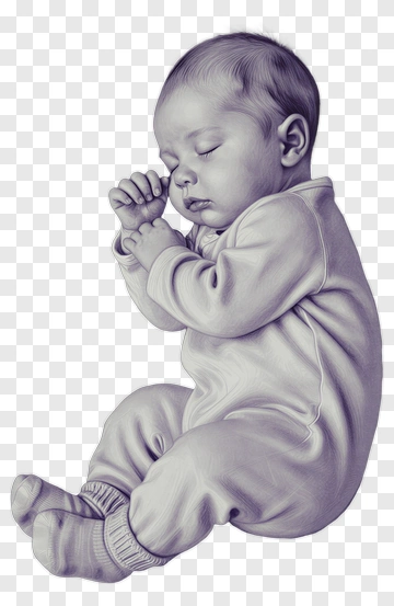 Sleeping Baby In Pajamas PNG
