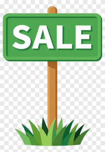 Sale Sign With Green Grass PNG