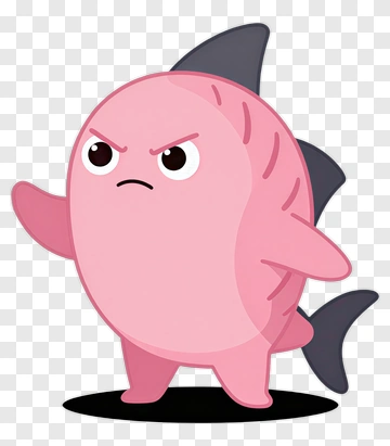 Cartoon Pink Fish Character PNG