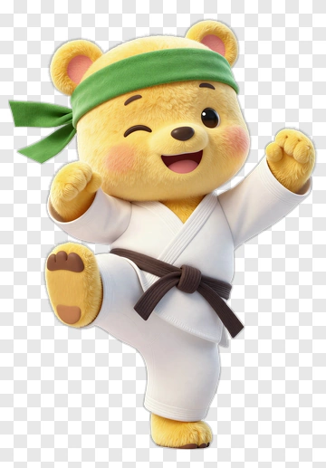 Cartoon Bear In A Karate Gi PNG