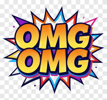 Colorful Omg Comic Style Text PNG