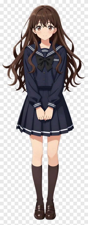 Anime Girl In School Uniform PNG