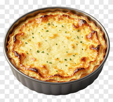 Baked Cheese Dish In Round Baking Pan PNG