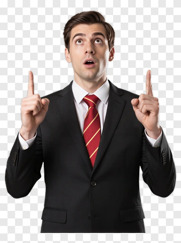 Businessman Gesturing With Raised Hands PNG