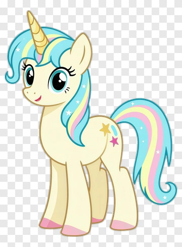 Cartoon Unicorn With Colorful Mane PNG
