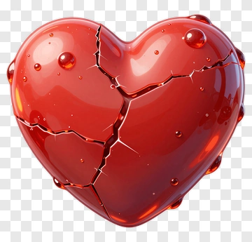 Cracked Red Heart PNG
