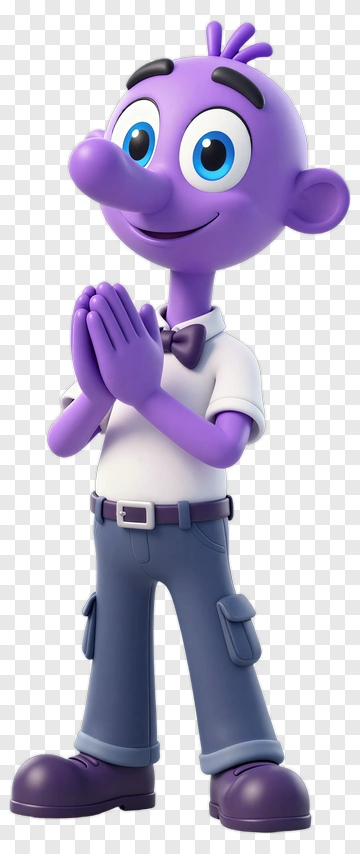 Cartoon Character With Hands Together PNG