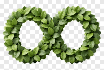 Leaf Wreath In Infinity Shape PNG