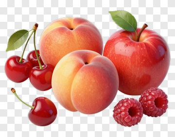 Colorful Assortment Of Fruits Including Apples And Peaches PNG