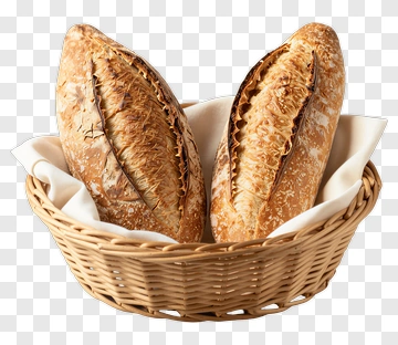 Bread Loaves In A Basket PNG
