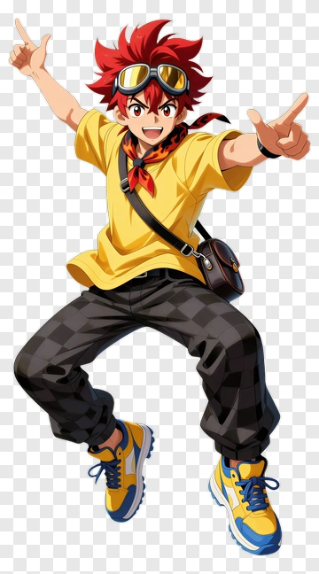 Cartoon Boy Jumping With Excitement PNG