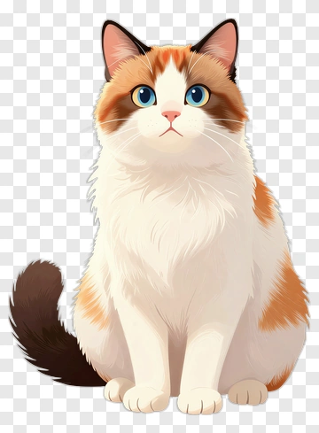 Cartoon Calico Cat PNG