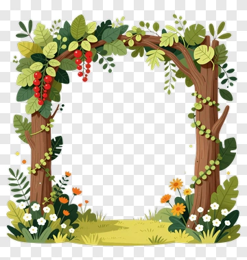 Floral Garden Arch Frame PNG