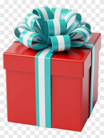 Red Gift Box With A Blue Ribbon PNG