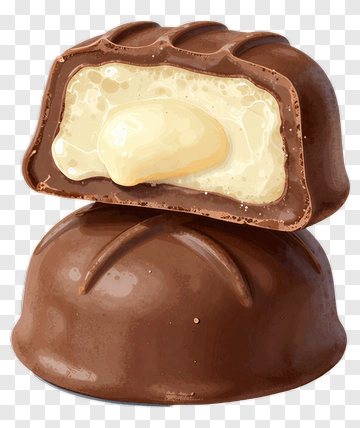 Chocolate Candy With Cream Filling PNG