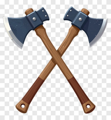 Crossed Cartoon Axes PNG