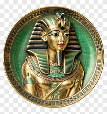 Egyptian Pharaoh Bust With Gold And Turquoise Details PNG