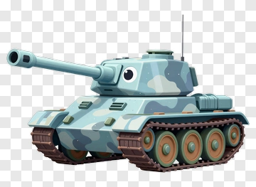 Cartoon Tank With Eyes PNG