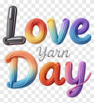 Colorful Love Yarn Day Text Design PNG