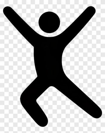 Happy Stick Figure Jumping PNG