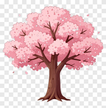 Colorful Cherry Blossom Tree PNG