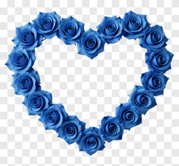 Blue Rose Heart Arrangement PNG